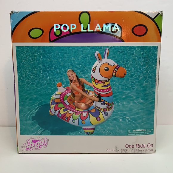 H2OGO! 6ft. POP Llama Ride-on Pool Float - Picture 6 of 10